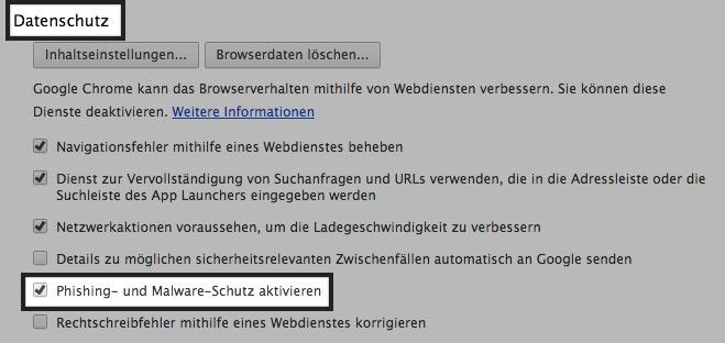 Datenschutz Chrome